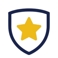 badge + arrière rond blanc